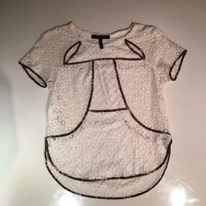 BCBG white lace top